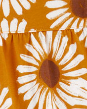 Load image into Gallery viewer, Carter&#39;s 3pc Baby Girl Brown Sunflower Bodysuits and Shorts Set
