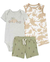 Load image into Gallery viewer, Carter&#39;s 3pc Baby Boy Aloha Bodysuit, Romper and Shorts Set
