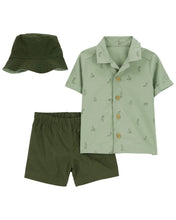 Afbeelding in Gallery-weergave laden, Carter&#39;s 3pc Baby Boy Shirt, Shorts &amp; Cap Set

