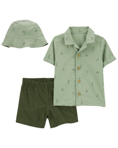 Carter's 3pc Baby Boy Shirt, Shorts & Cap Set