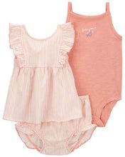 Load image into Gallery viewer, Carter&#39;s 3pc Baby Girl Pin Stripe Set
