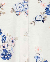 Carregar imagem no visualizador da galeria, Carter&#39;s 2pc Baby Girl Floral Cap &amp; Button-up Coverall Set
