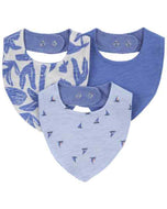 Carter's 3pc Boys Bandana Bibs - Blue Sailboat