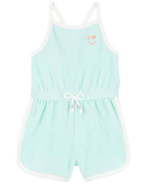 Carter's Baby Girl Blue Terry Romper