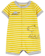 Afbeelding in Gallery-weergave laden, Carter&#39;s Baby Boy Yellow Striped Snap-Up Romper
