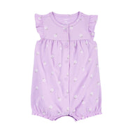 Carter's Baby Girl Purple Floral Print Snap-Up Romper