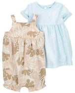 Carter's 2pc Baby Girl Pastel Romper/ Dress Set