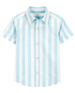Carter's Baby Boy Blue Striped Plaid Front Button Shirt