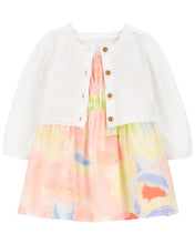 Load image into Gallery viewer, Carter&#39;s 2pc Baby Girl Smocked Dress &amp; Cardigan Set
