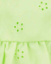 Afbeelding in Gallery-weergave laden, Carter&#39;s 2pc Baby Girl Lime Eyelet Ruffle Top and Pants Set
