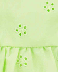 Carter's 2pc Baby Girl Lime Eyelet Ruffle Top and Pants Set