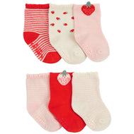 Carter's 6pk Baby Girl Pink-Orange Strawberry Socks