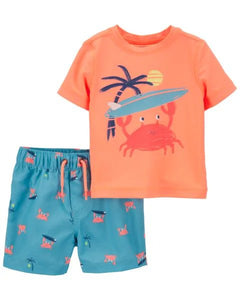 Carter's 2pc Baby Boy Surf Crab Swim Set