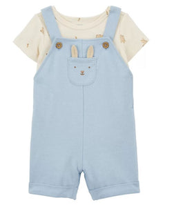 Carter's 2pc Baby Boy Blue Bunny Bodysuit & Shortall Set