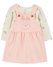 Load image into Gallery viewer, Carter&#39;s 2pc Baby Girl Pink Bunny Long-Sleeve Bodysuit &amp; Jumper Set
