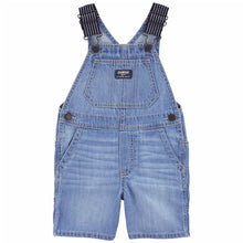 Afbeelding in Gallery-weergave laden, OshKosh Baby Boy Hickory Stripe Strap Denim Shortalls
