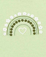 Load image into Gallery viewer, Carter&#39;s 5pc Baby Girl Green Flower &amp; Heart Print Bodysuit Set
