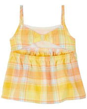 Carregar imagem no visualizador da galeria, OshKosh 2pc Baby Girl Yellow Plaid Top and Bubble Shorts
