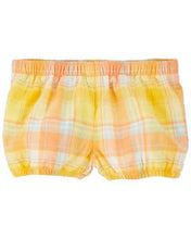 Carregar imagem no visualizador da galeria, OshKosh 2pc Baby Girl Yellow Plaid Top and Bubble Shorts
