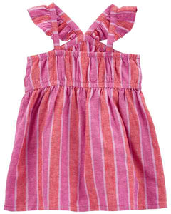 Carter's Baby Girl Pink Striped Dress Set