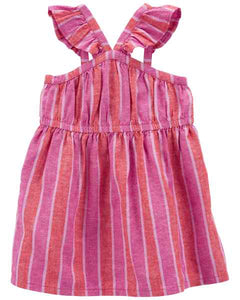 Carter's Baby Girl Pink Striped Dress Set