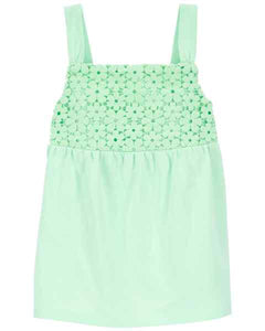 Carter's Baby Girl Green Crochet Sleeveless Tank Top