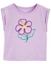 Cargar imagen en el visor de la galería, Carter&#39;s Baby Girl Purple Flower Tee
