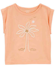 Cargar imagen en el visor de la galería, Carter&#39;s Baby Girl Coral Palm Tree Tee
