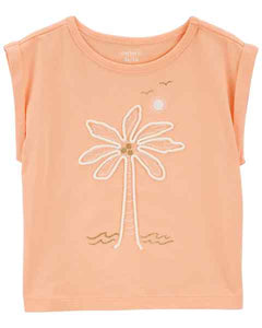 Carter's Baby Girl Coral Palm Tree Tee