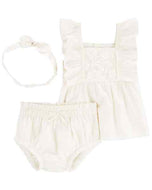 Carter's 3pc Baby Girl Ivory Lace Set