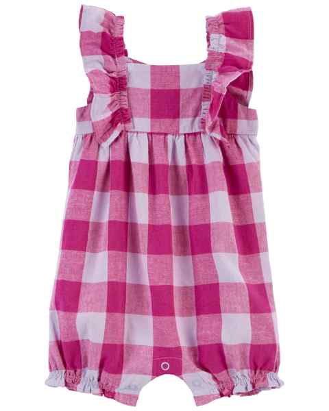 Carter's Baby Girl Pink Plaid Romper