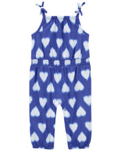 Load image into Gallery viewer, Carter&#39;s Baby Girl Blue Heart Print Jumpsuit
