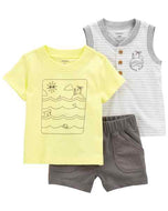 Carter's 3pc Baby Boy Sunny Side Tees and Shorts Set