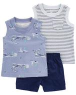 Carter's 3pc Baby Boy Tank Tees and Shorts Set