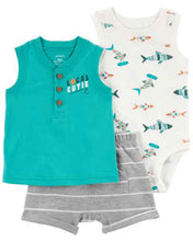 Cargar imagen en el visor de la galería, Carter&#39;s 3pc Baby Boy Local Cute Tees and Shorts Set
