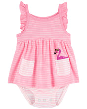 Load image into Gallery viewer, Carter&#39;s Baby Girl Flamingo Sunsuit
