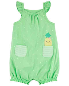 Carter's Baby Girl Green Pineapple Tank Romper