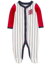 Load image into Gallery viewer, Carter&#39;s Baby Baseball Zip-Up Coverall Sleep &amp; Play
