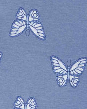 Cargar imagen en el visor de la galería, Carter&#39;s 5pc Baby Girl Blue Butterfly Print Bodysuit Set
