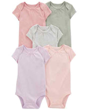 Cargar imagen en el visor de la galería, Carter&#39;s 5pc Baby Girl Multi Color Bodysuit Set
