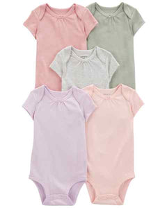 Carter's 5pc Baby Girl Multi Color Bodysuit Set