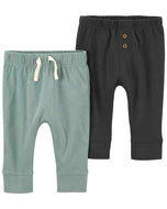 Carter's 2pc Baby Boy Sage/ Black Soft Pants Set