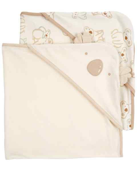 Carter's 2pc Baby Neutral White Hooded Towels