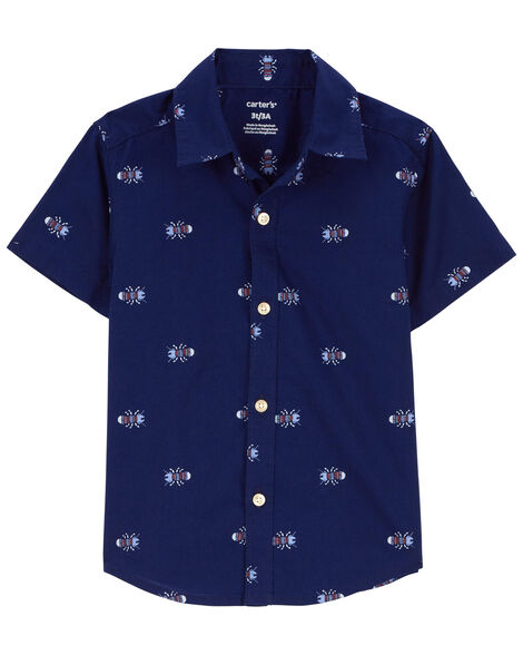 Carter's Baby Boy Navy Front-Button Shirt