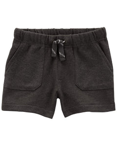 Carter's Baby Dark Grey Blue Pull-On Reverse Pockets French Terry Shorts