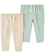 Carter's 2pc Baby Boy Beige/ Sage Soft Pants Set