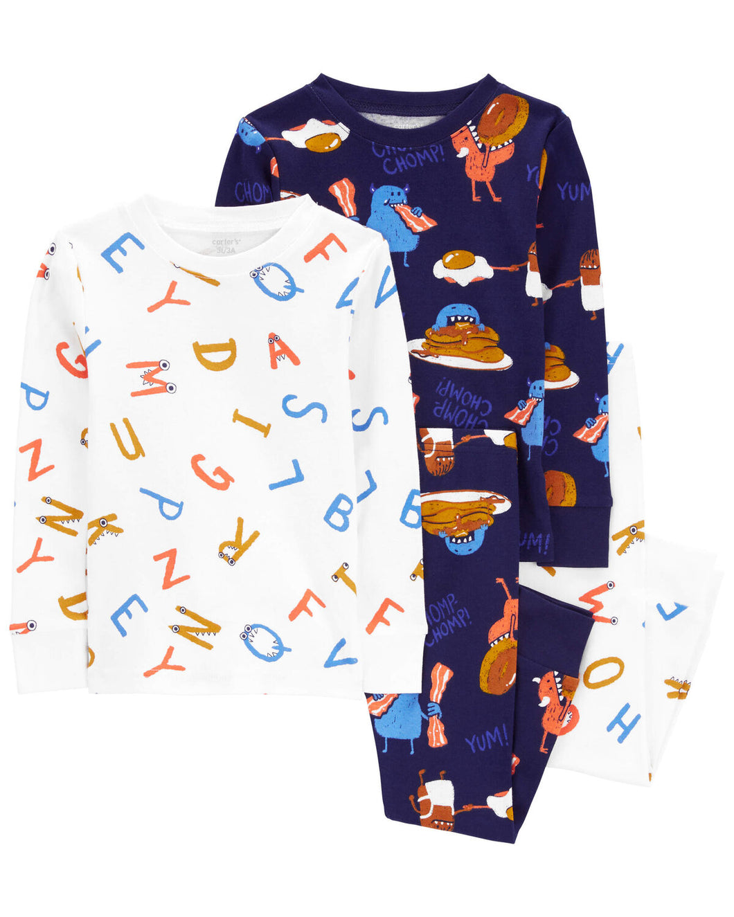 Carter's 4pc Baby Boy Monster Letters Snug Fit Cotton Pajama Set