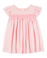 OshKosh Baby Girl Pink Flutter Pleated Dress