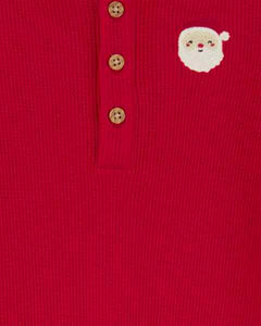 Carter's 2pc Baby Neutral Red Santa Coverall and Hat Set