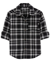 Afbeelding in Gallery-weergave laden, Carter&#39;s Baby Boy Black Plaid Front-Button Shirt
